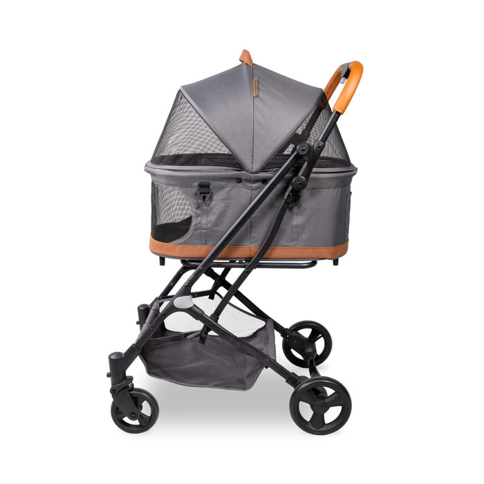 Folding Pet Stroller with Zipperless Entry & Reversible Handle Bar