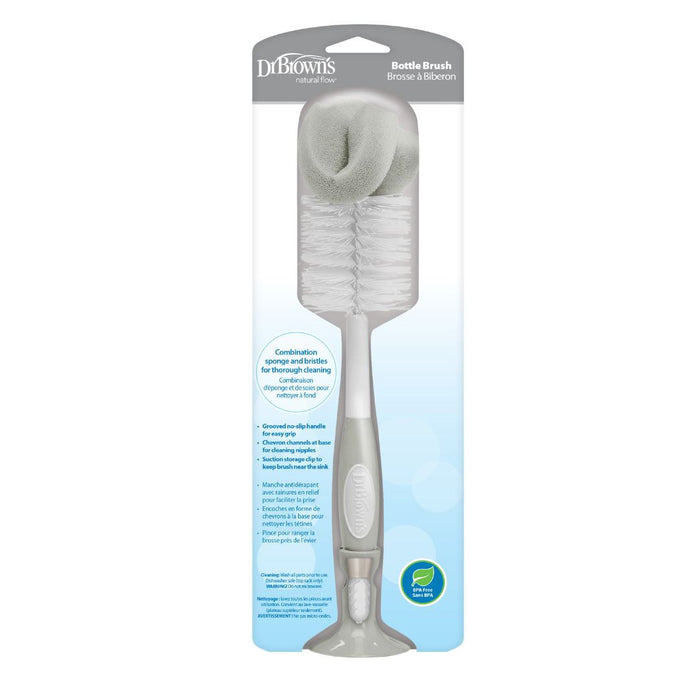 Dr Brown's Natural Flow Bottle and Teat Brush - Grey