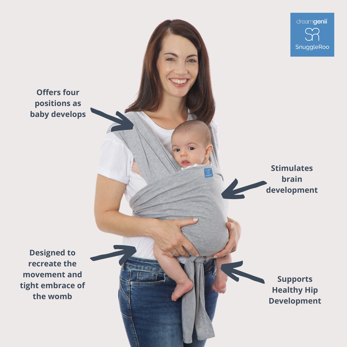 Dreamgenii SnuggleRoo Baby Carrier - Light Grey