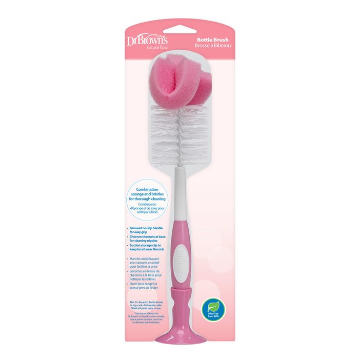 Dr Brown's Natural Flow Bottle and Teat Brush - Pink