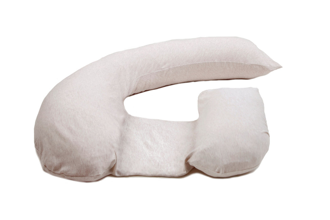 Dreamgenii Pregnancy, Support and Feeding Pillow Beige Marl Jersey Cotton