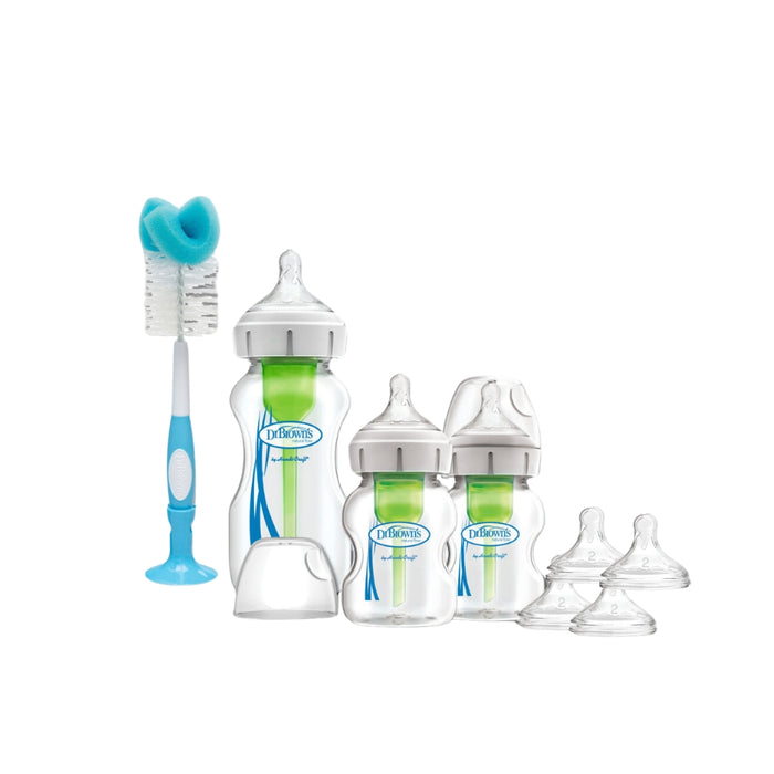 Dr Brown's Options+ Anti-Colic Glass Baby Bottle Starter Kit