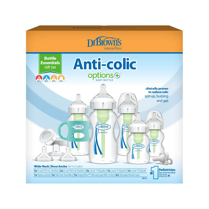 Dr Brown's Anti-Colic Options+ Essentials Baby Bottle Gift Set